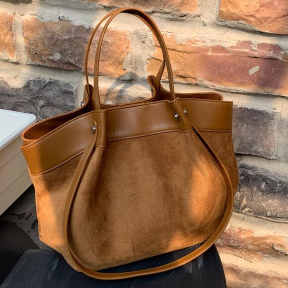 Handbags - Lightweight Classic Color Tote Bag - Terracotta